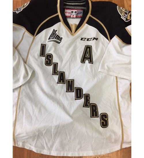 Custom QMJHL Charlottetown Islanders 2013 Pres 17 Oliver Cooper Hockey jersey Home White